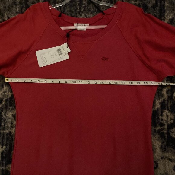 Lacoste Alligator Long Sleeve Red T-Shirt Dress - Size 42 EU/10 USA - New w/Tags - Picture 12 of 13